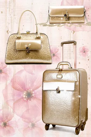 Rosy Lox Luggage 3 Pcs. Vegan Leather Suitcase Set [KYL8256-3pcs/Set]