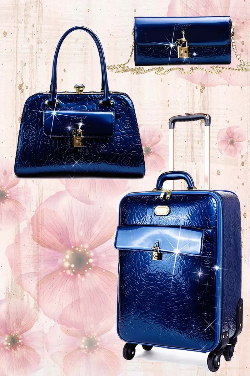 Rosy Lox Luggage 3 Pcs. Vegan Leather Suitcase Set [KYL8256-3pcs/Set]