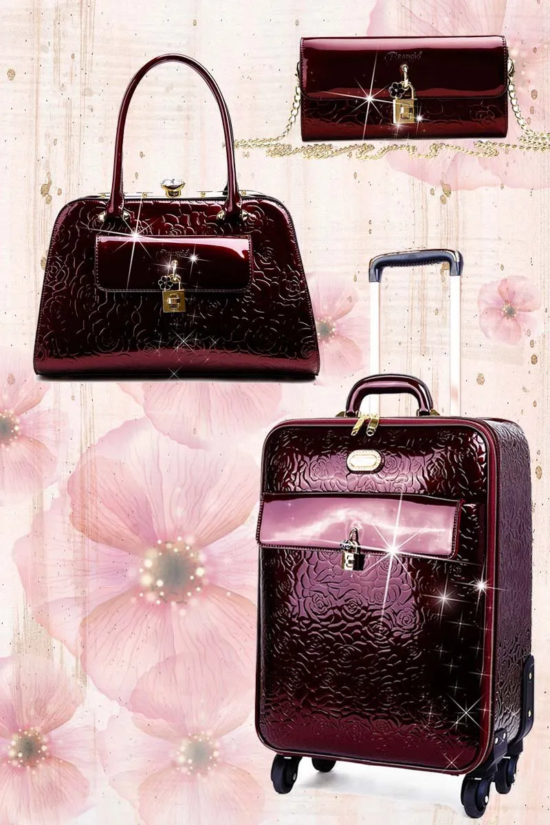 Rosy Lox Luggage 3 Pcs. Vegan Leather Suitcase Set [KYL8256-3pcs/Set]