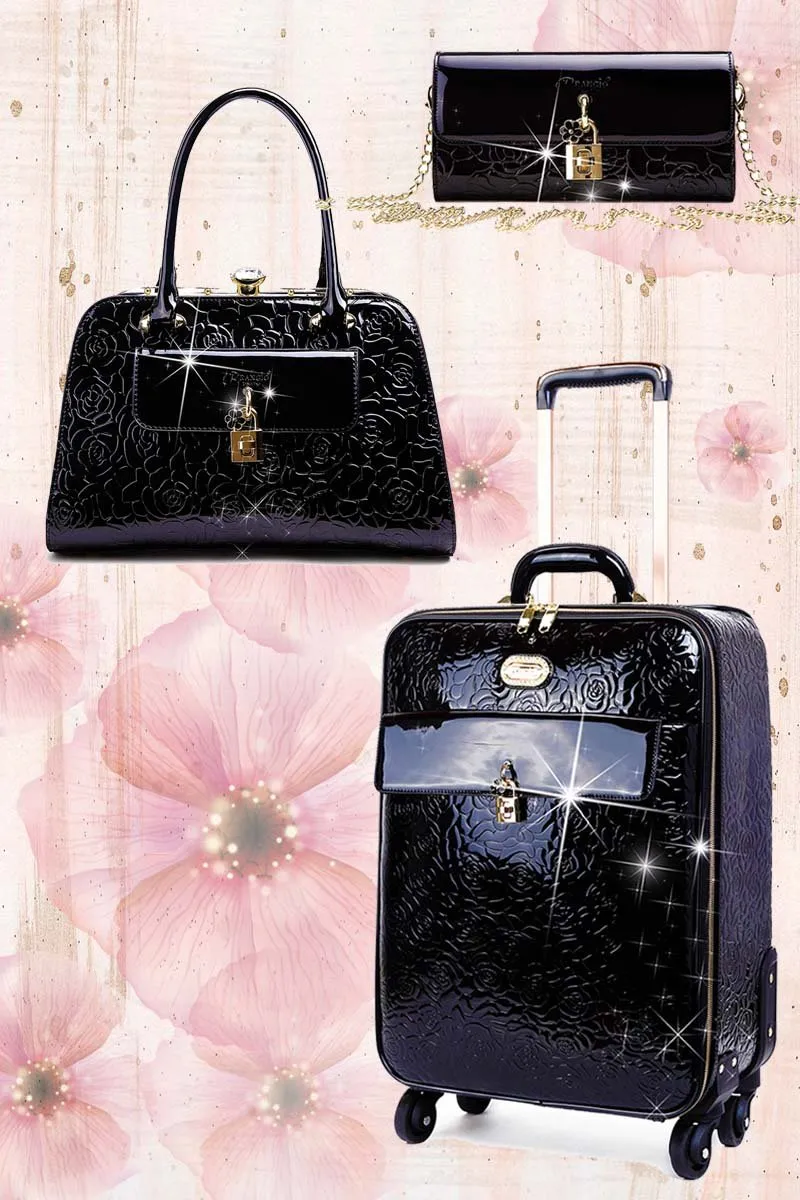 Rosy Lox Luggage 3 Pcs. Vegan Leather Suitcase Set [KYL8256-3pcs/Set]