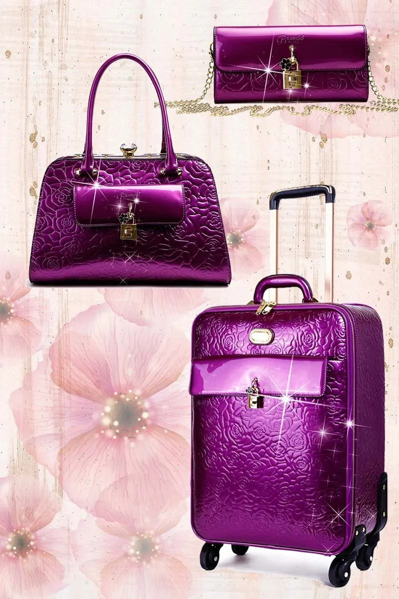 Rosy Lox Luggage 3 Pcs. Vegan Leather Suitcase Set [KYL8256-3pcs/Set]