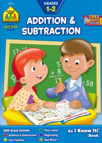 SCHOOL ZONE - Addition and Subtraction 1-2 Workbook - 32 Pages