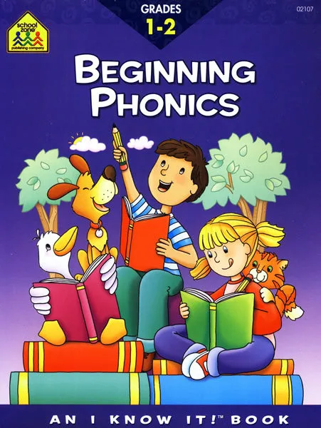 SCHOOL ZONE - Beginning Phonics Grades 1-2 Workbook - 32 Pages