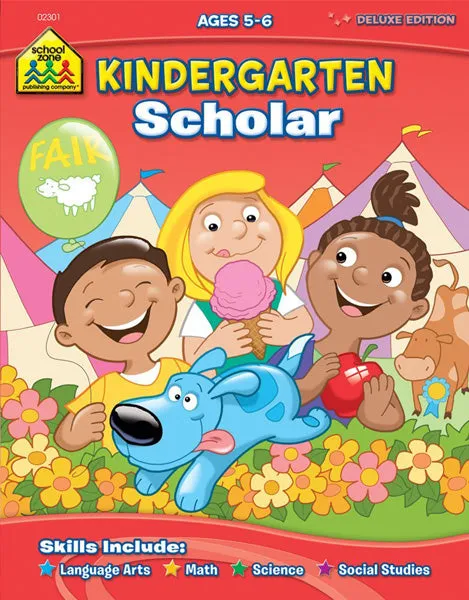 SCHOOL ZONE - Kindergarten Scholar Workbook - 32 Pages