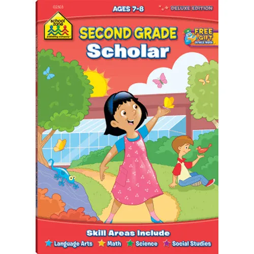 SCHOOL ZONE - Second Grade Scholar Workbook - 32 Pages