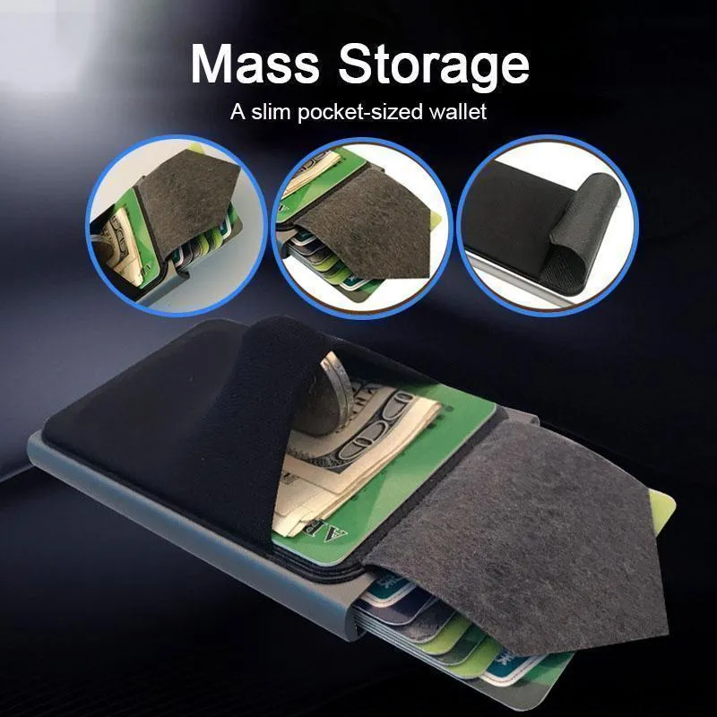 Slim Credit Card Pop-Up Holder RFID Metal Protection Wallet With Money Pocket