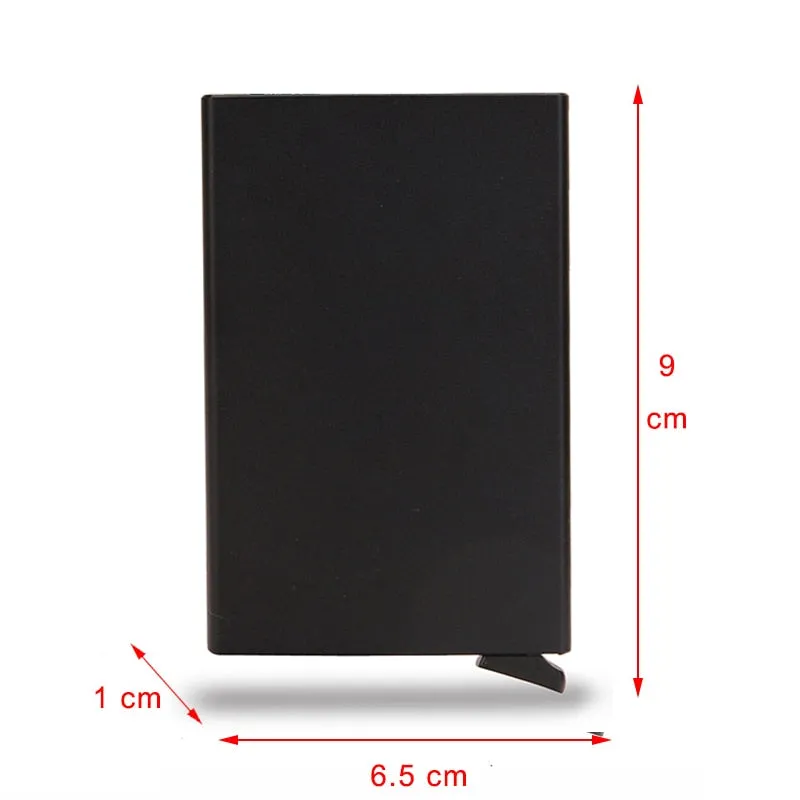 Slim Credit Card Pop-Up Holder RFID Metal Protection Wallet With Money Pocket