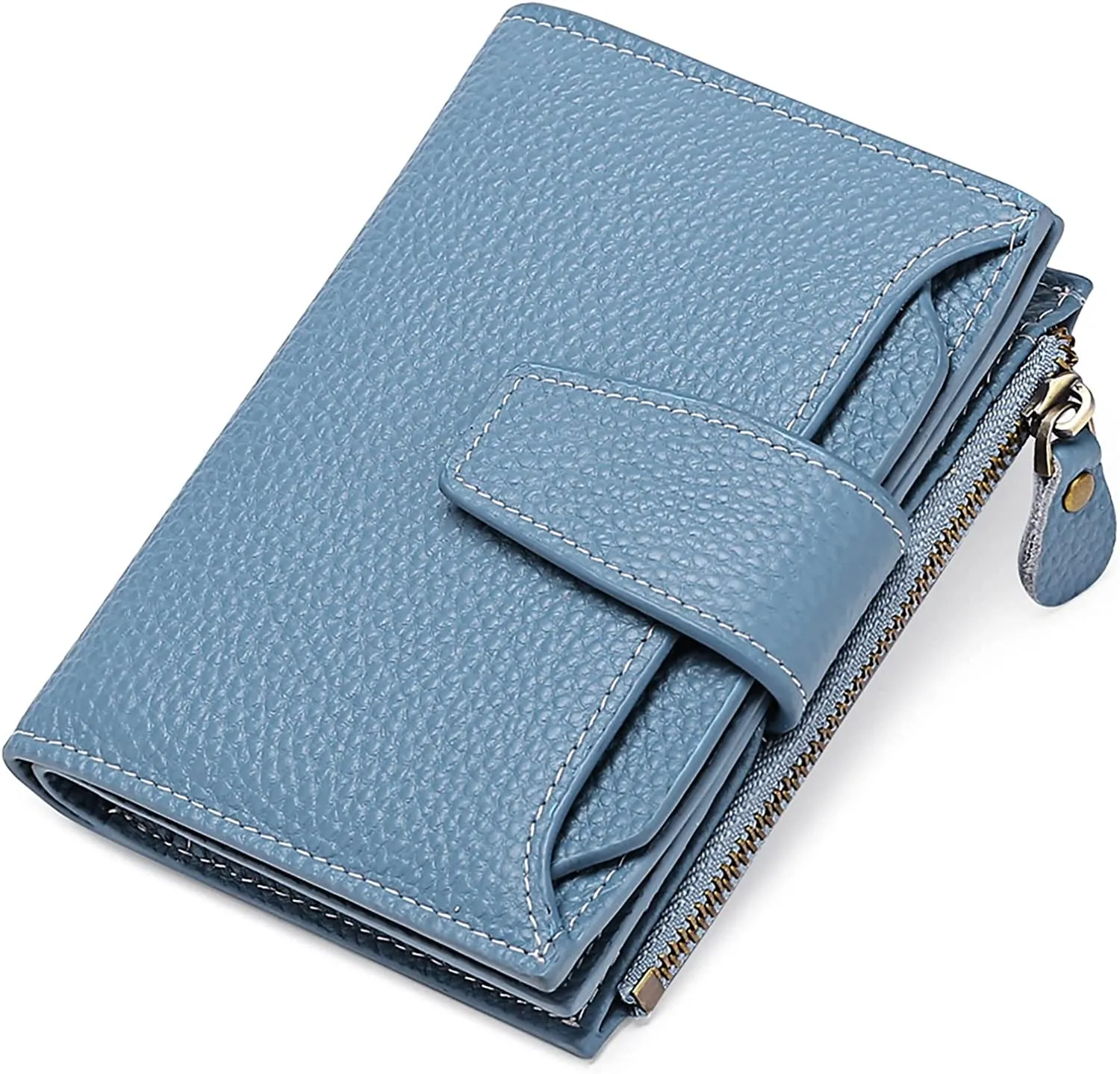 Small Womens RFID Blocking Genuine Leather Bifold Wallet