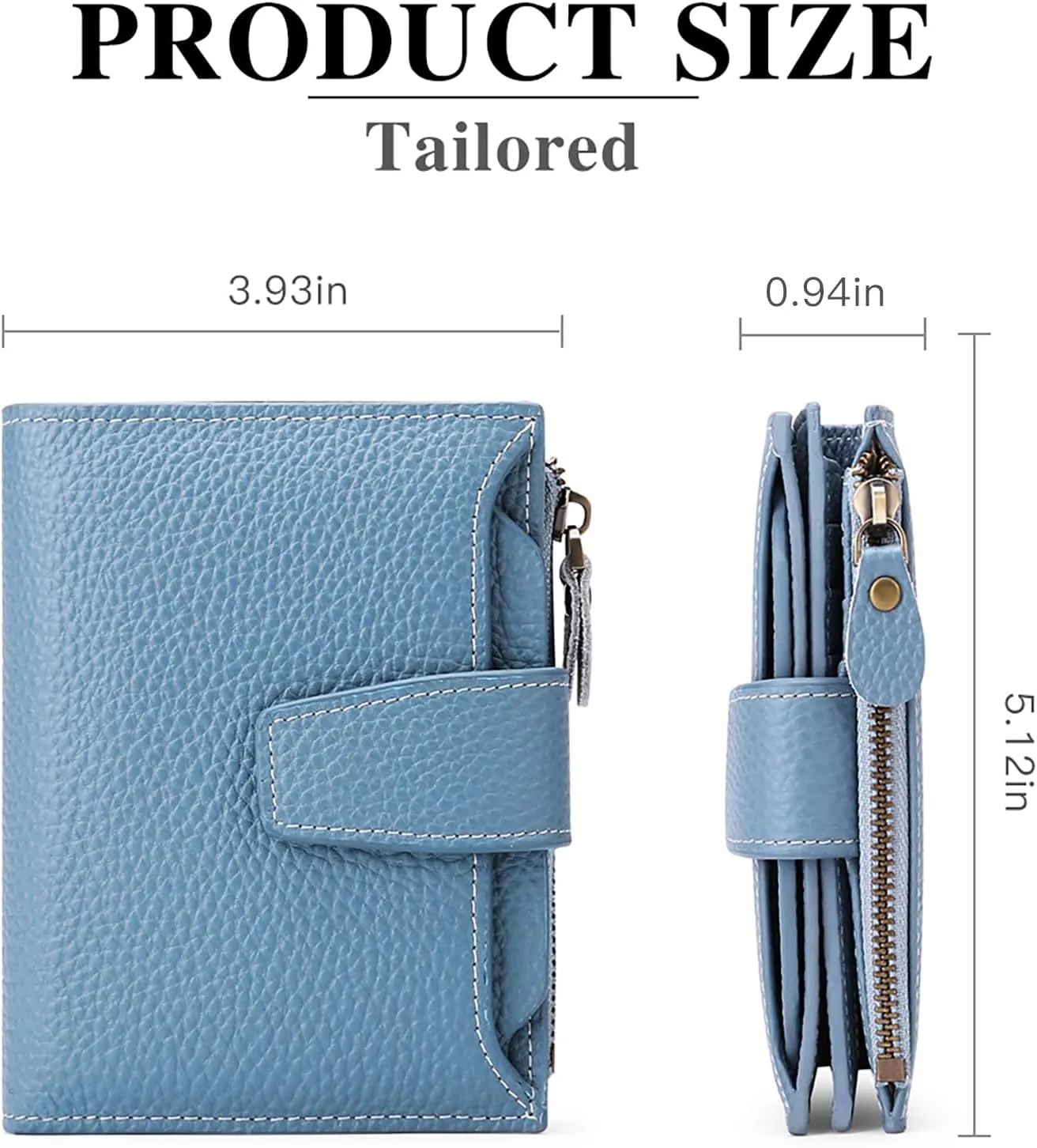 Small Womens RFID Blocking Genuine Leather Bifold Wallet