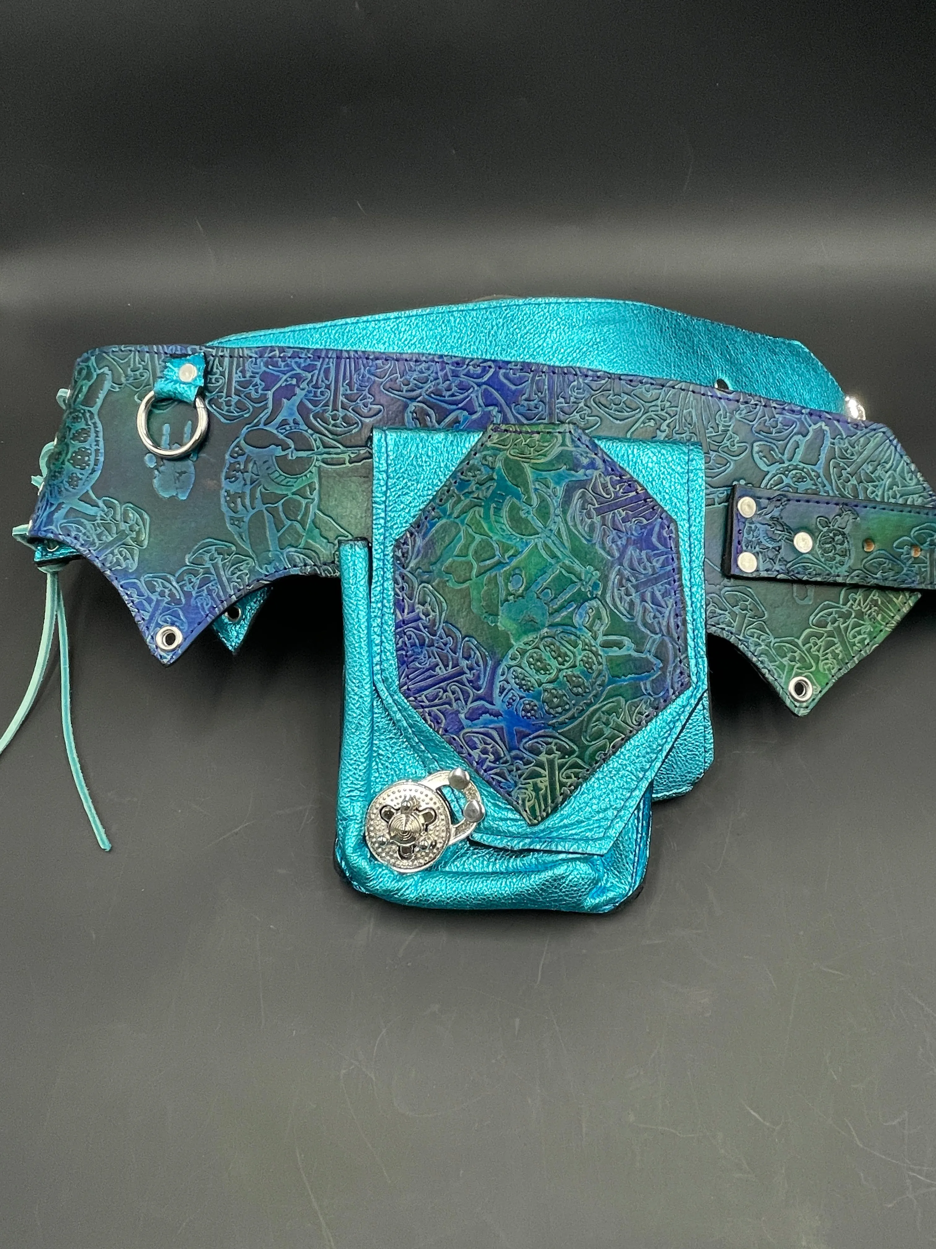 Stamped Leather Utility Hip Belt - Grateful