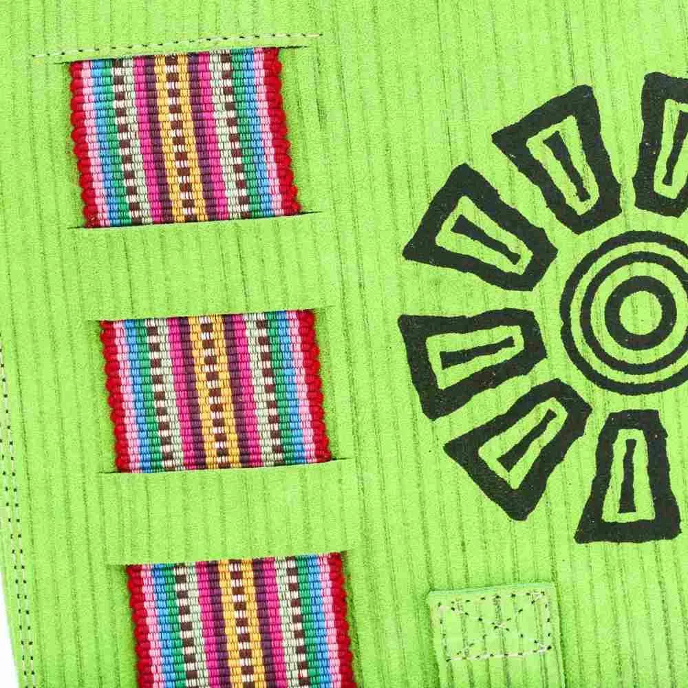Suede Leather Bag w/ Sun (Light Green)