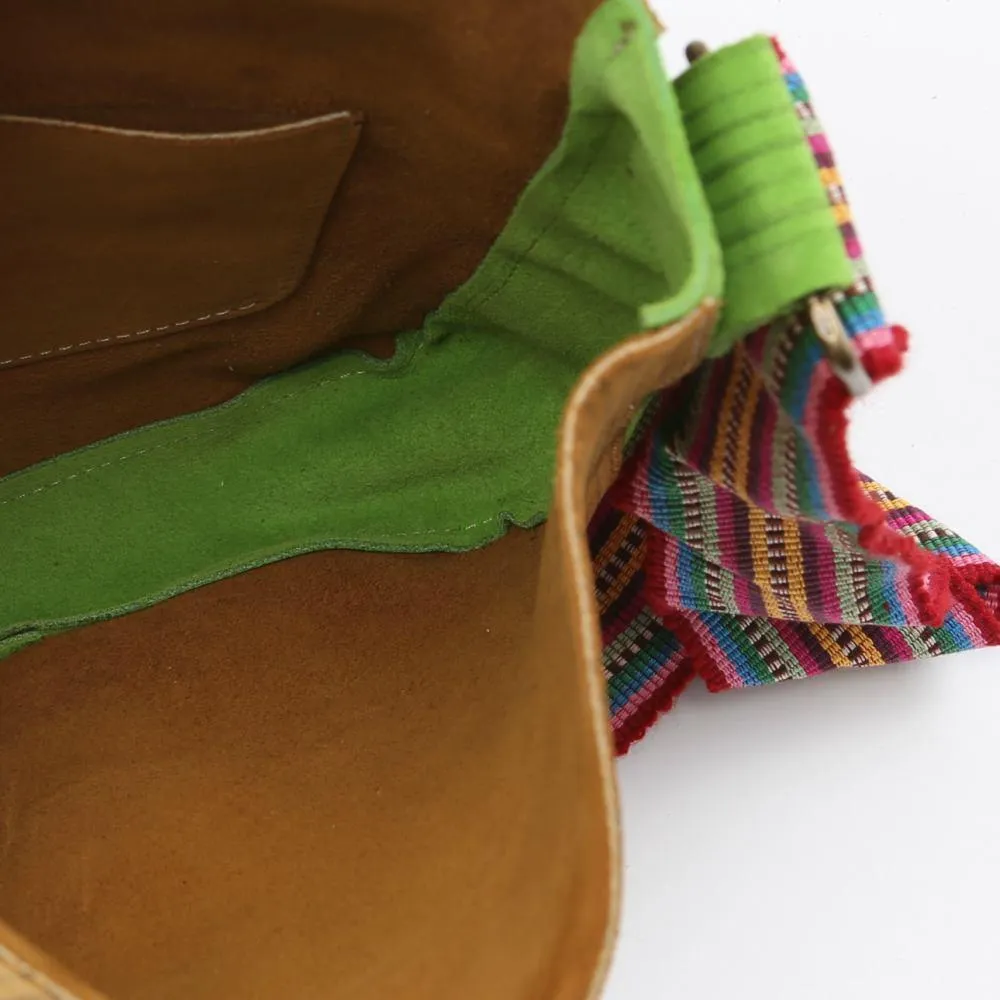 Suede Leather Bag w/ Sun (Light Green)