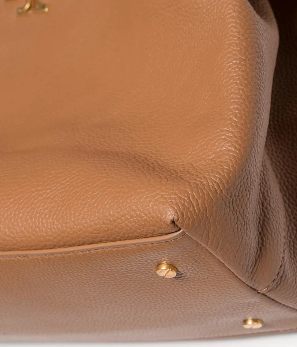Tory Burch Britten Triple Compartment Tote in Bark