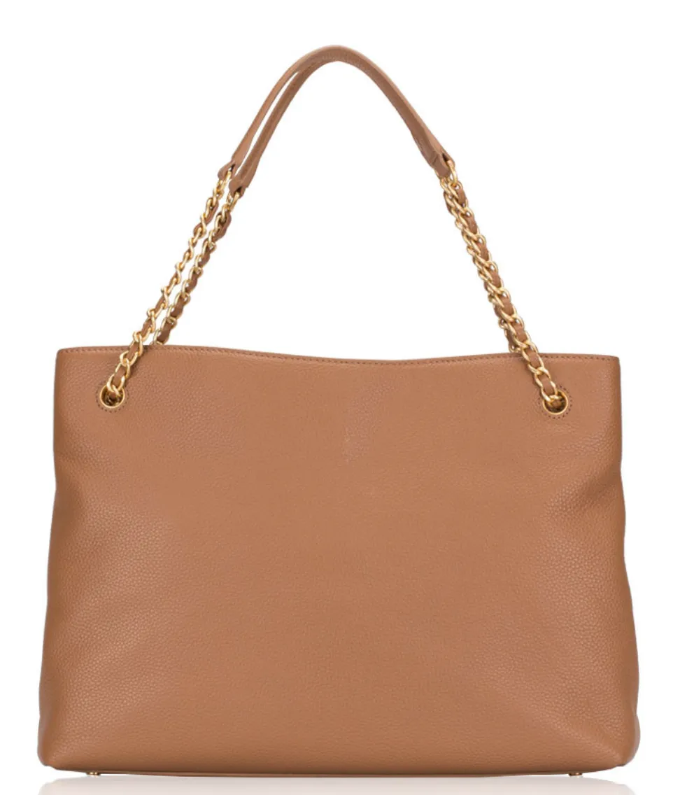 Tory Burch Britten Triple Compartment Tote in Bark