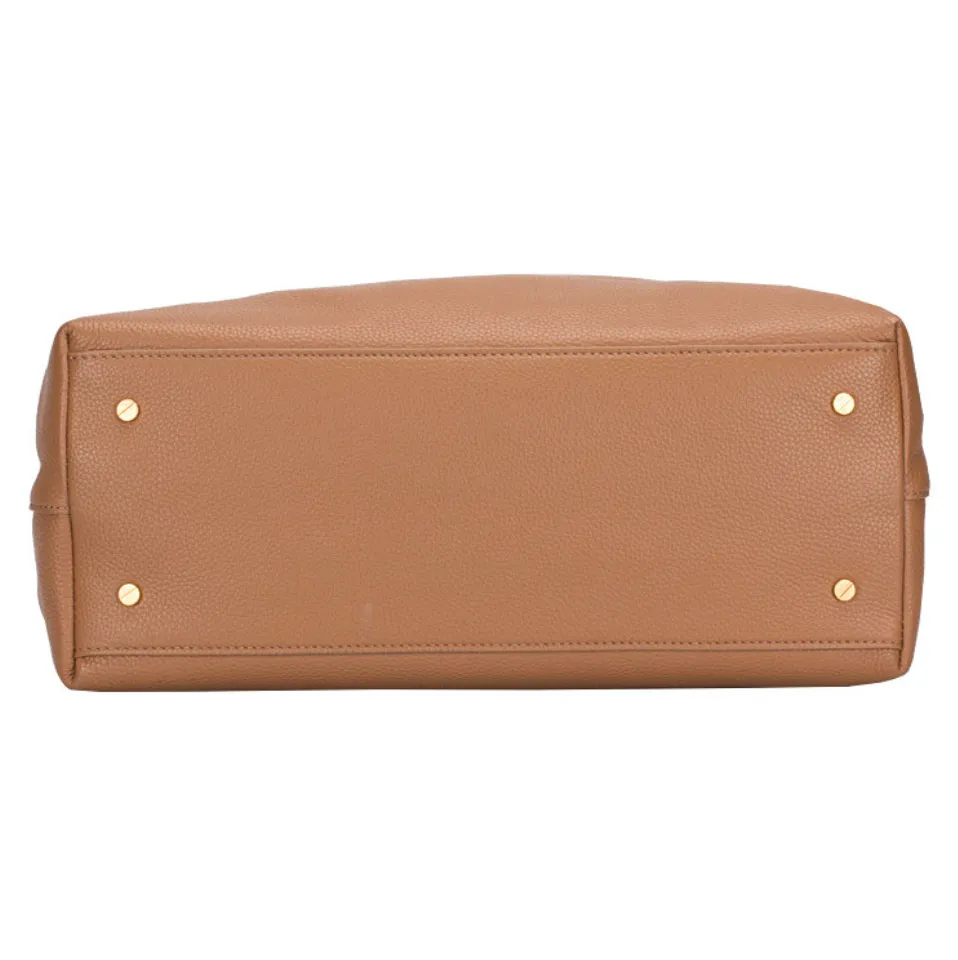 Tory Burch Britten Triple Compartment Tote in Bark