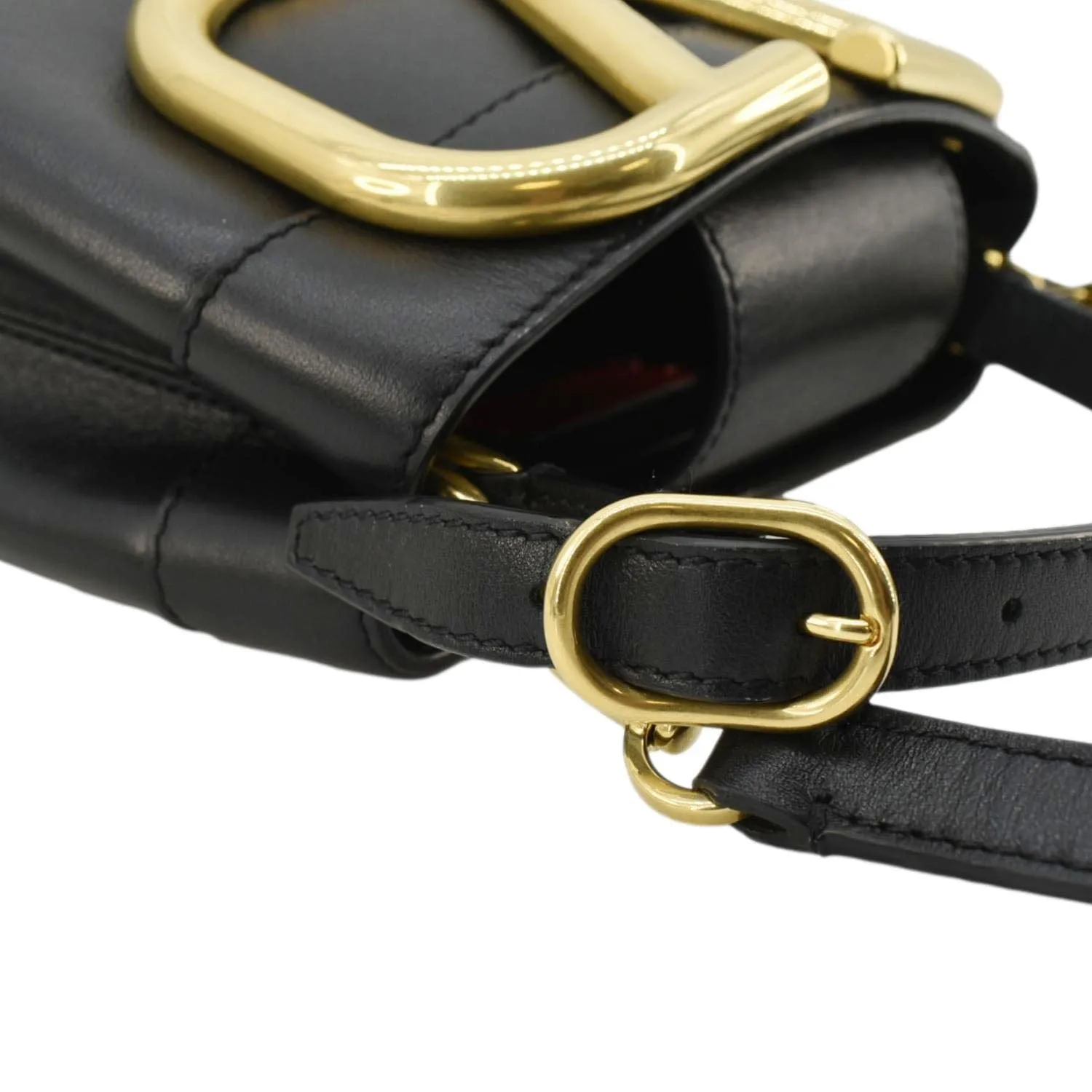 VALENTINO Garavani SuperVee  Leather Crossbody Bag Black