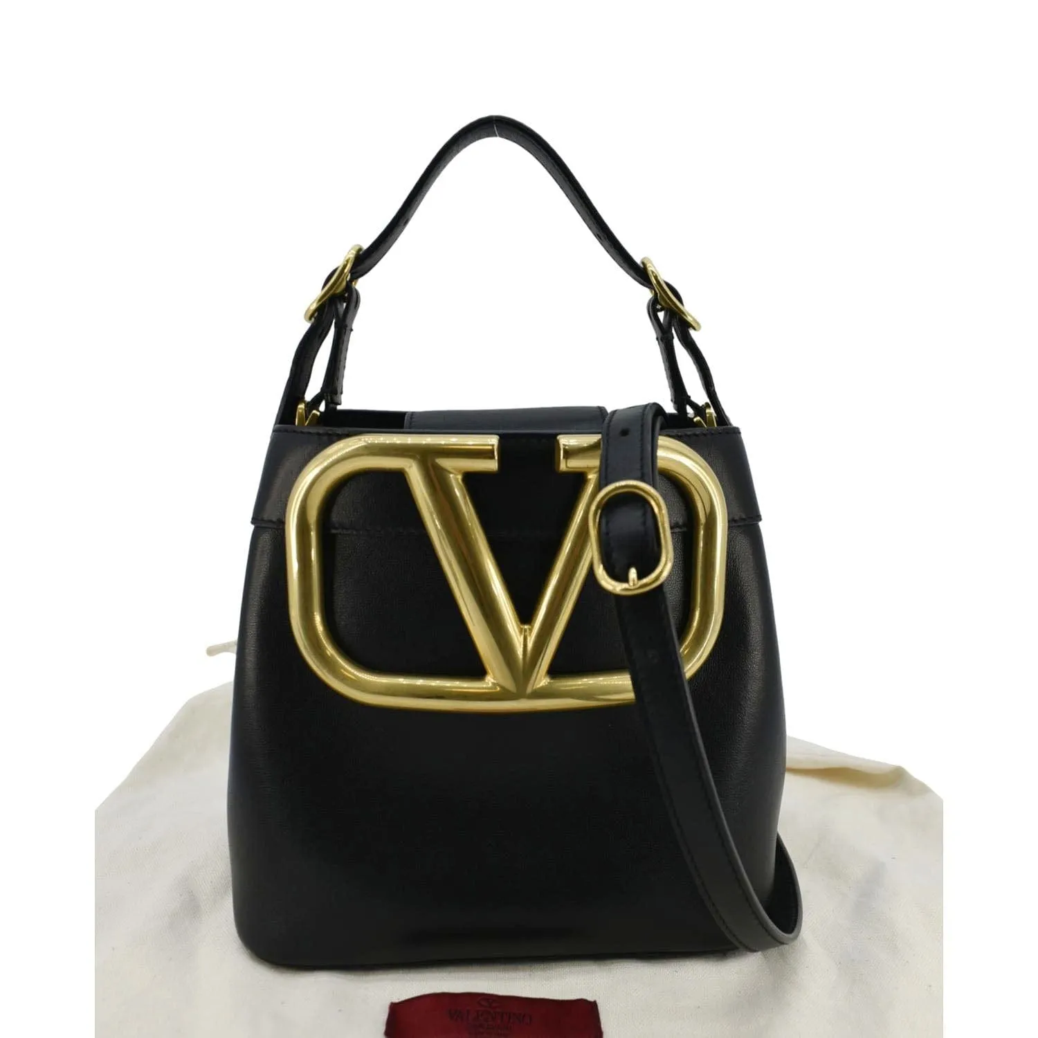VALENTINO Garavani SuperVee  Leather Crossbody Bag Black