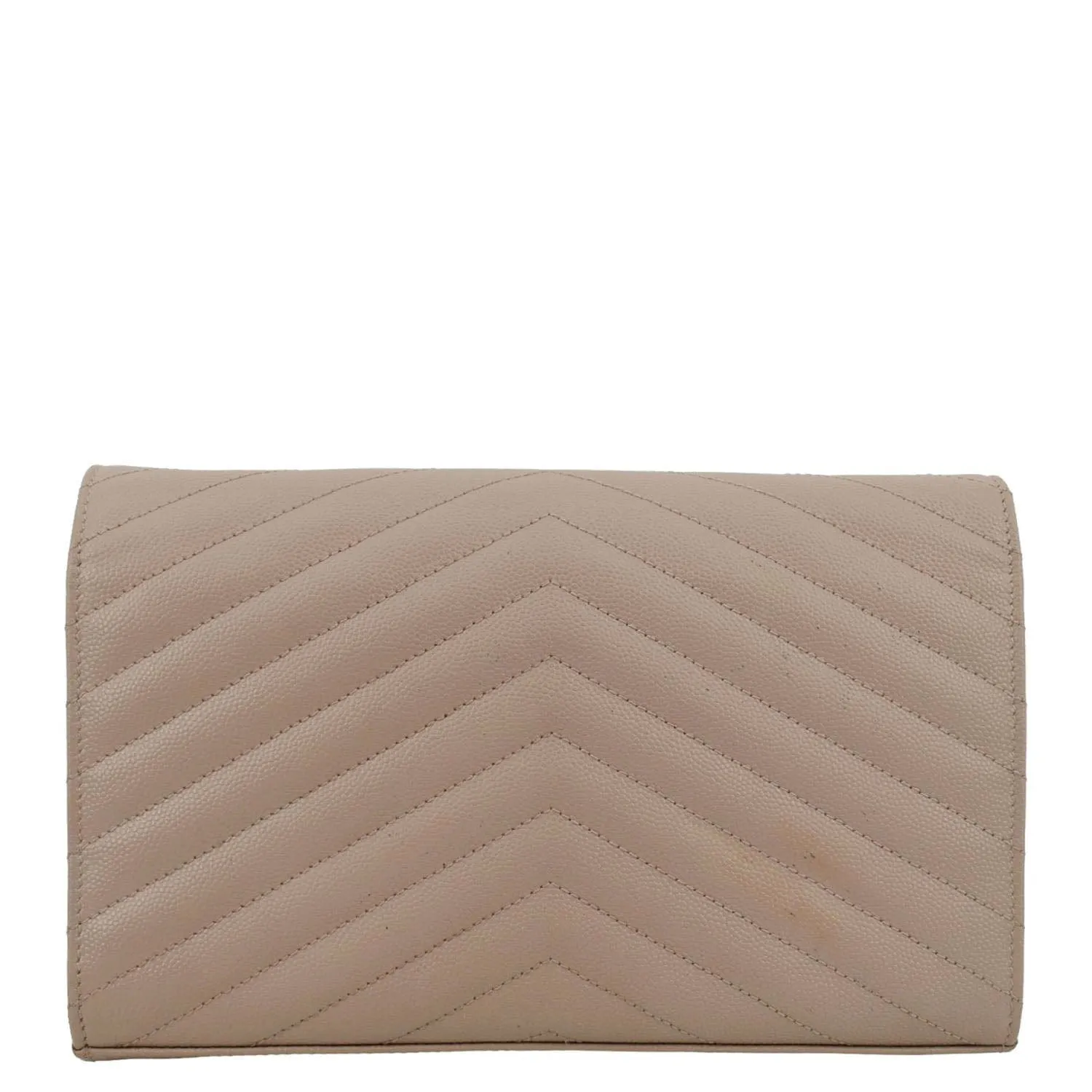 YVES SAINT LAURENT Cassandre Chain Wallet Leather Crossbody Bag Pink