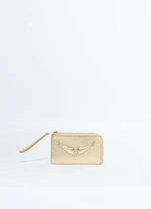 Zadig & Voltaire/ ZV CARD METALLIC GRAINED LEATHER/ Gold