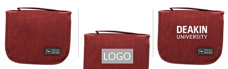 Zippered Cosmetic Bag With Hanging Hook
