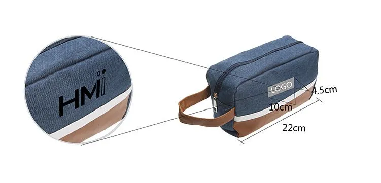 Zippered Toiletry Bag In Blue Or Black