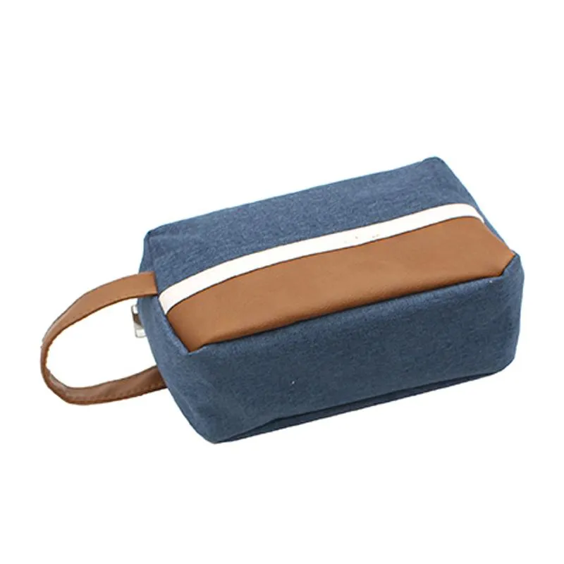 Zippered Toiletry Bag In Blue Or Black